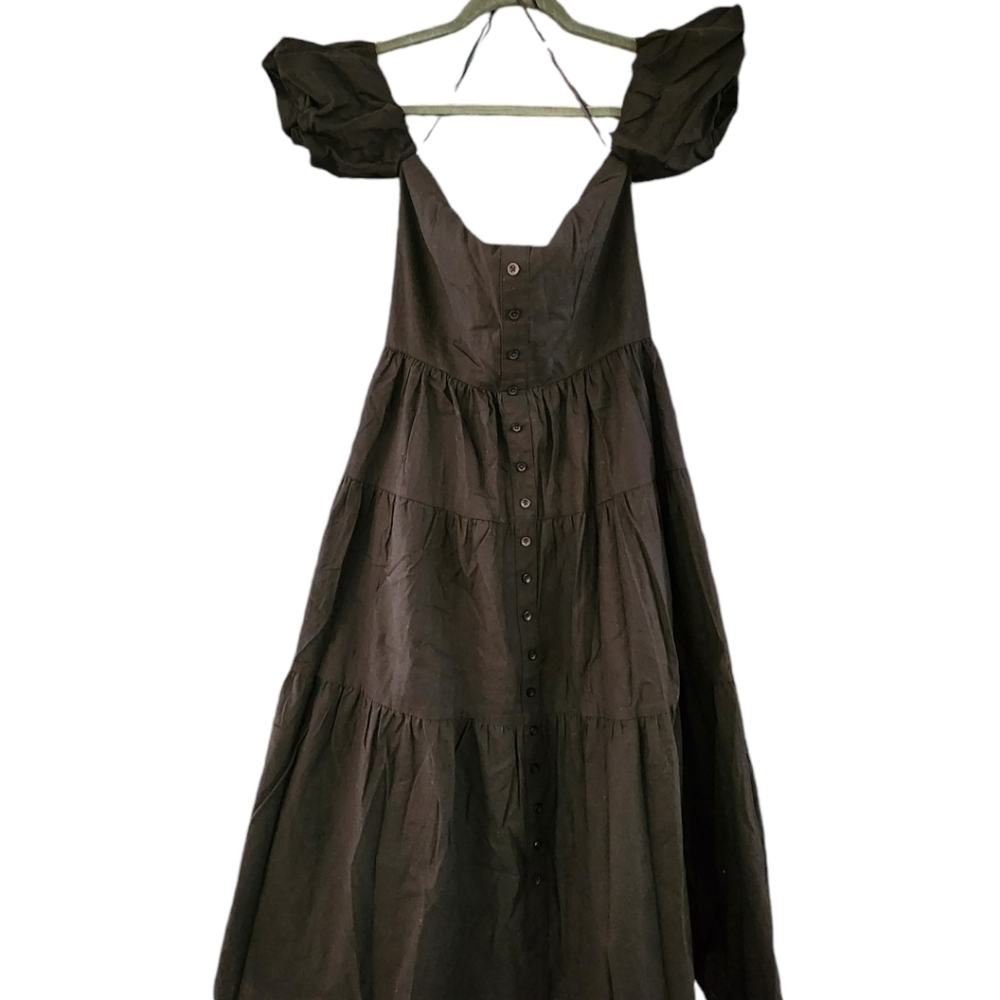 Moodie Off Shoulder Large Skirt Black Dress Small - Picture 6 of 9